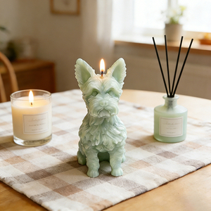 Moule en silicone 3D en forme de chiot West Highland Terrier <span class=keywords><strong>pour</strong></span> bougies, savons, plâtre, résine époxy et créations artistiques DIY - Product Image 3