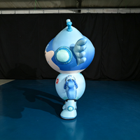 Costume de mascotte gonflable publicitaire personnalisé Longgang, robot bleu, grand personnage de dessin animé, imperméable et durable pour événements extérieurs