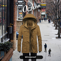 Veste polaire longue à capuche pour homme, sur mesure, décontractée, automne-hiver, grande taille 7XL, rembourrée, service OEM, réversible, coupe-vent