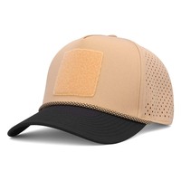 Casquette de baseball en polyester 100% avec logo personnalisé, motif à pois coloré, perforations laser, séchage rapide, respirante, pour le golf, commande OEM petite quantité