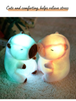 Lampe de nuit en peluche Capybara LED colorée, poupée en peluche Capybara bébé avec LED