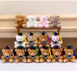 Portachiavi Orsetto in Peluche con Cordino Intrecciato in Paracord, Simpatici Orsetti Laureati, Ciondoli per Borsa con Cappello da Dottore e Toga da Laurea - Product Image 1