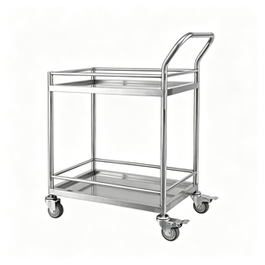 Commercial Grade 3 <b>Shelf</b> Stainless Steel <b>Utility</b> Cart Rolling Wheels Heavy Duty Food Service Trolley for Restaurant Kitchen - Product Image 1