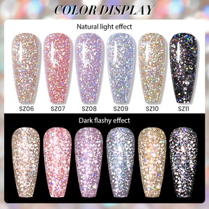 BORN PRETTY Esmalte de <span class=keywords><strong>Gel</strong></span> Reflectante de Fantasía, Esmalte de <span class=keywords><strong>Gel</strong></span> de Disco con Brillo Láser UV Inodoro, Resina Libre de HEMA TPO, 10ml - Product Image 2