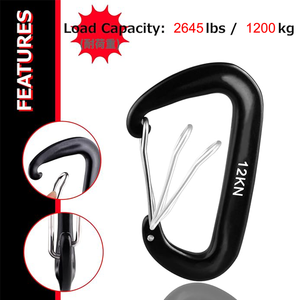 <span class=keywords><strong>Mousqueton</strong></span> en aluminium léger et robuste 12KN, <span class=keywords><strong>mousqueton</strong></span> d'escalade à verrouillage <span class=keywords><strong>ultra</strong></span>-léger - Product Image 4