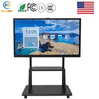Écran plat interactif LCD 4K à double système tactile 40 points, tableau blanc intelligent 55-110 pouces, Android 14.0, caméra 48MP, 120Hz, 32 Go