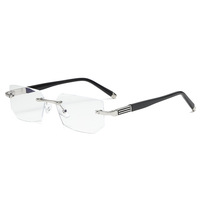 Lunettes de lecture anti-lumière bleue à monture croisée, best-seller, à bords coupés, haute définition, sans monture, pour hommes aux visages ovales, jeunes et élégants