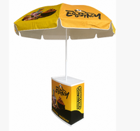 Stand promotionnel portable en métal pour l'extérieur, stand d'exposition, table de promotion avec parasol