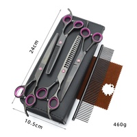 Kit de Toilettage pour Animaux de Compagnie : Ciseaux Courbes, Ciseaux à Effiler, Kit de Coupe de Poils pour Chiens Teddy et Autres Animaux