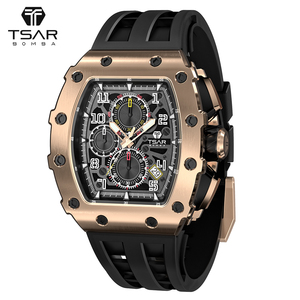 นาฬิกาควอตซ์ทรง Tonneau สำหรับผู้ชายสุดหรู ยี่ห้อ <span class=keywords><strong>Seiko</strong></span> โครโนกราฟ หน้าปัดคริสตัลแซฟไฟร์ กันน้ำ 50 เมตร ดีไซน์สปอร์ต แฟชั่น ธุรกิจ ตัวเรือนสแตนเลสสตีล - Product Image 4