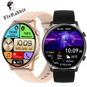 Flyrabbit 2024卸売格安オリジナルラウンドip68防水amoled hombre android ios relojスマートウォッチ女性男性女性用
