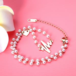 Collar Largo con Colgante en Forma de Corazón, Chapado en Oro sobre Acero Inoxidable, con Perlas, para Mujer, 2011 - Product Image 2