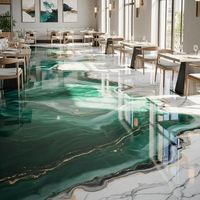 Échantillon gratuit de peinture pour sols effet marbre 3D en époxy |   Revêtement époxy métallique auto-nivelant pour salon et salle d'exposition