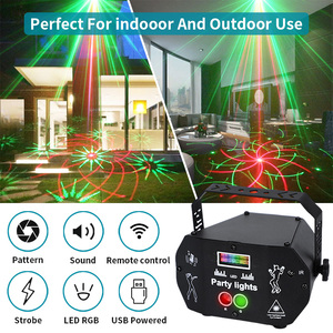 جديد 3 في 1 البسيطة LED أضواء الليزر DJ مصباح أشعة التحكم الصوتي ستروب تأثير المرحلة كشاف ضوئي للنادي الليلي RGB كشاف إضاءة للحفلات - Product Image 3