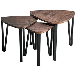 Smart Coffee Table Tea Console Tables Set Wholesale Triangle Wood for Living Room with Metal Frame Modern Design