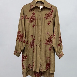 Chemises en coton à imprimé floral tricoté personnalisées OEM ODM, chemises décontractées à manches longues respirantes pour femmes, mode été - Product Image 2