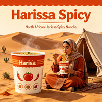 Nouilles Harissa épicées en gros, saveur nord-africaine, nouilles ramen instantanées, certifiées Halal