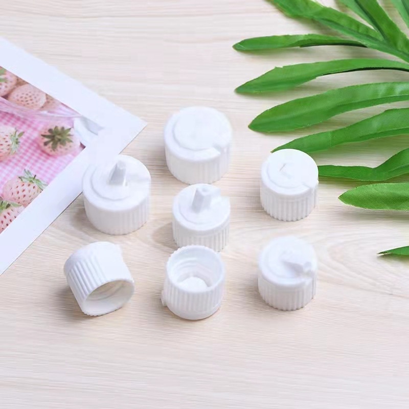 Wholesale 20mm 24mm 28mm PP White Non-Spill Turret Cover Cosmetic Bottle Cap with Food Grade Plastic Matching