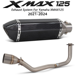 Système d'échappement XMAX125 pour Yamaha <span class=keywords><strong>XMAX</strong></span> <span class=keywords><strong>125</strong></span> 125cc 2021-2024, kit de tuyaux d'échappement pour moto, collecteurs de <span class=keywords><strong>scooter</strong></span>, tube de 370 mm, silencieux - Product Image 4