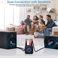 Ensemble émetteur-récepteur audio sans fil 1Mii 2,4 GHz avec adaptateur RCA AUX pour kit numérique TV