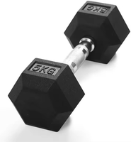 2024 Gym pas cher en caoutchouc enduit 5 livres haltères 20kg noir poids libres ensemble d'haltères hexagonaux 15 kg