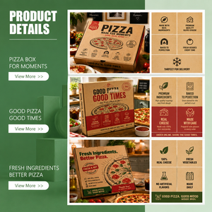 Scatole per Pizza in Carta Kraft, Contenitori Alimentari Monouso in Cartone Ondulato per Ristoranti, Asporto e <span class=keywords><strong>Consegna</strong></span> <span class=keywords><strong>a</strong></span> <span class=keywords><strong>Domicilio</strong></span> - Product Image 4
