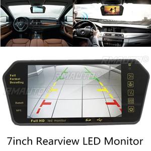 Reproductor MP5 con Bluetooth y Video, Monitor de Espejo Retrovisor para Auto con Pantalla LCD TFT a Color de 7 Pulgadas, Asistencia de Estacionamiento + Cámara de Reversa - Product Image 2