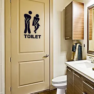 Stickers muraux et <span class=keywords><strong>porte</strong></span> de toilette, décoration de salle de bains, décalcomanies imperméables, affiche de papier peint en vinyle, décoration de la maison - Product Image 4