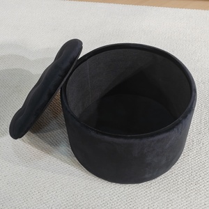 Muebles <span class=keywords><strong>Bailey</strong></span>, botón con mechones personalizado, almacenamiento moderno redondo, taburete tapizado otomano, puf para sala de estar - Product Image 5