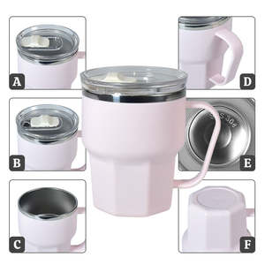 Taza de Café Clásica Ecológica de Acero Inoxidable 304 de 400 ml, Taza Térmica de Viaje para Oficina, con Tapa y Asa, Precio al por Mayor - Product Image 3