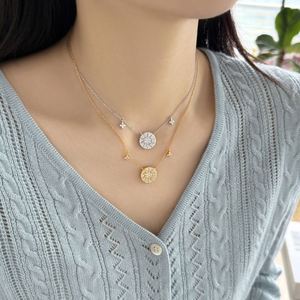 สร้อยคอจี้รูปดาวแปดเหลี่ยมประดับเพชรซีกอน 5A ชุบทองคำขาว 18K บนเงินแท้ S925 ดีไซน์สวยหรูจาก Dylam เหมาะสำหรับใส่ทุกวันหรือเป็นของขวัญ - Product Image 2