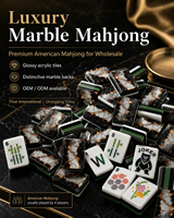 Juego de Mahjong Plegable de Acrílico Negro - 166 Fichas Edición Estándar Americana