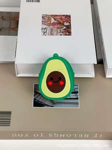 Hot Selling Avocado Shaped Convenient Silicone Coin Purse Storage Bag Headphone Bag With Stress Relieving <b>Bubble</b> Toy - Product Image 3
