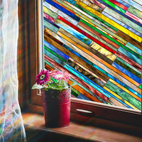 Moderne 3D-dekorative Blumen fenster folie Static Clings PVC gebeiztes Vinyl glas Weihnachts fenster Aufkleber Roll Privacy Home Use