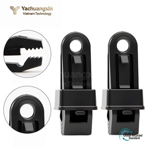 Black Plastic Carabiner <b>Clips</b> for Camping Tent Canopy Windproof Fixing 2-Pack - Product Image 5