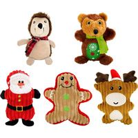 Jouet à mâcher en corde pour chien de Noël, jouet interactif couineur Père Noël, Bonhomme en pain d'épices, Pingouin pour petits et moyens chiens, cadeau de Noël pour animaux de compagnie