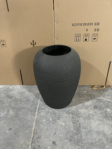 Retro Zen Black Large Vase Coarse Pottery Jar Table Top Decoration Japanese Flowers Pot Dry Flower Arrangement <strong>Wazon</strong> Home Decor - Product Image 4
