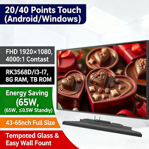 จอแสดงผลดิจิทัล LCD LED ขนาด 43 นิ้ว 4K ระบบแอนดรอยด์ วินโดวส์ พร้อมจอแสดงผลแบบตั้งพื้น สมาร์ททีวี เครื่องเล่นเพลง รูปภาพ และเอกสาร - Product Image 2