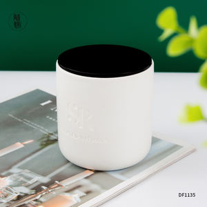 โถเทียนสีขาวเคลือบขายส่งหินอ่อน10ออนซ์เรือเทียนแกะสลักโลโก้ที่กำหนดเองขวดเทียนเซรามิกที่มีฝาปิดและกล่อง - Product Image 3