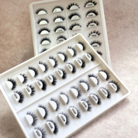 Vente en gros de cils en vison 100% naturels, cils en vison 3D volumineux de 12 mm avec emballage privé