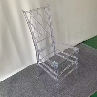 Chaise transparente en acrylique massif démontable, empilable, style Chiavari, idéale pour mariages, banquets d'hôtel et événements – Meilleure vente