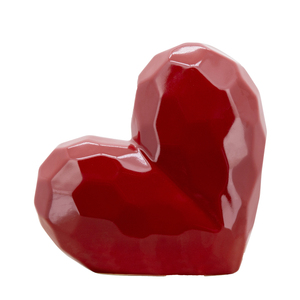 Scultura a forma di cuore in ceramica, statuetta moderna rossa per l'arredamento di casa, bagno, ufficio - Product Image 1