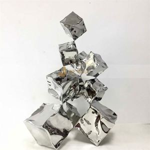 ANW7970 Espejo Metálico Decorativo para Exteriores, Esculturas de Acero Inoxidable con Superficie Cepillada - Product Image 2