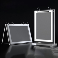 Support de présentation en acrylique transparent pour menu, publicité ou carte de table, à feuilles mobiles, pour bureau