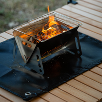 Couverture anti-feu en fibre de verre enduite de silicone, tapis pliable et portable résistant à la chaleur pour la protection des foyers extérieurs, des barbecues et des camping-cars