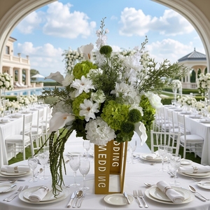 Fleurs de mariage, hydrangea vert artificiel de 70 cm, boule de fleurs pour décoration de mariage, décoration suspendue pour scène avec support <span class=keywords><strong>en</strong></span> métal robuste - Product Image 1