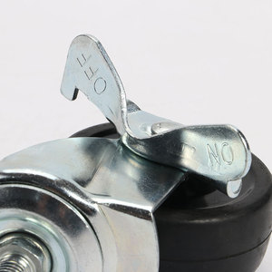 Furniture Casters 2.5 Inch Rubber Wheel With Brake Screw Mount Industrial Design Durable Metal Construction - Product Image 1