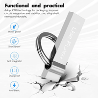 Venta al por mayor de fábrica: Nueva memoria USB 3.0 metálica de gran capacidad con logotipo personalizado, llavero portátil de 32GB, 64GB, 128GB