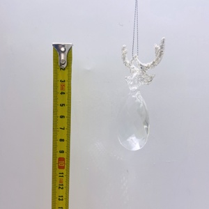 Pendente Ornamentale in Cristallo Trasparente a Forma di Corno di Alce e Angelo per Albero di Natale - Product Image 6