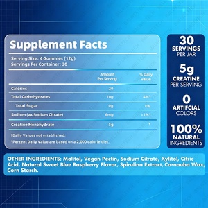 Suplemento Pre-Entrenamiento para Adultos, Gomitas de Creatina Monohidratada Energéticas para el Crecimiento Muscular - Product Image 2